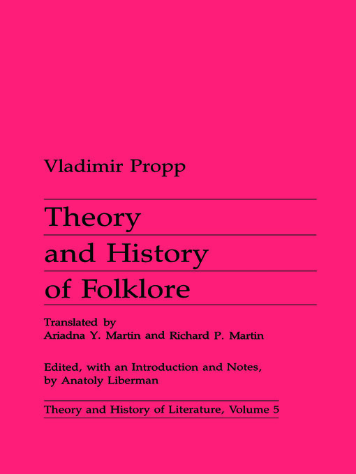 Title details for Theory and History of Folklore by Vladimir Propp - Wait list